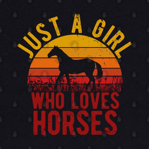 Just A Girl Who Loves Horses for Horse Lovers Gift by Zen Cosmos Official